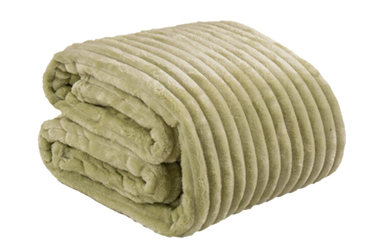 Super Soft Warm Flannel Plush Blankets Throws For Couch Sofa Bed-Green