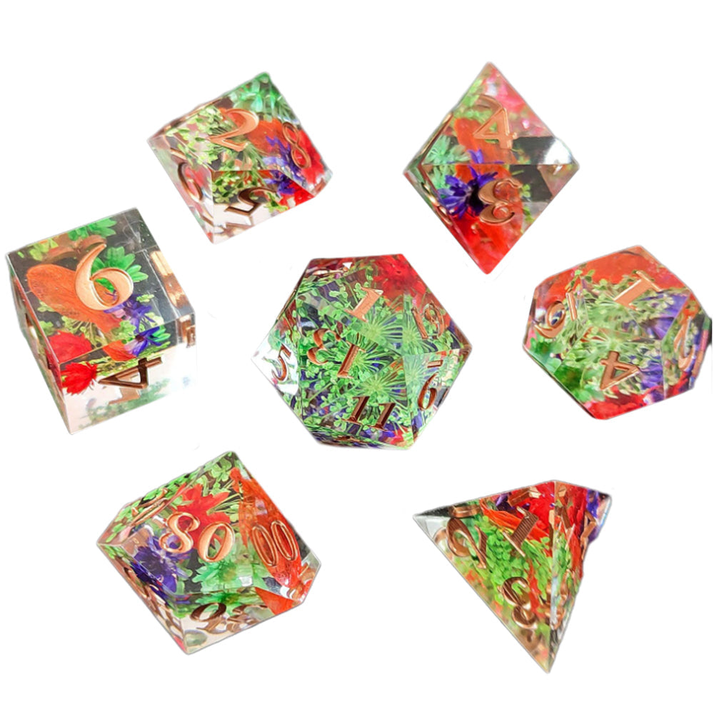 7Pcs Set DND Dice Resin Dice Table Games Accessories Style 3