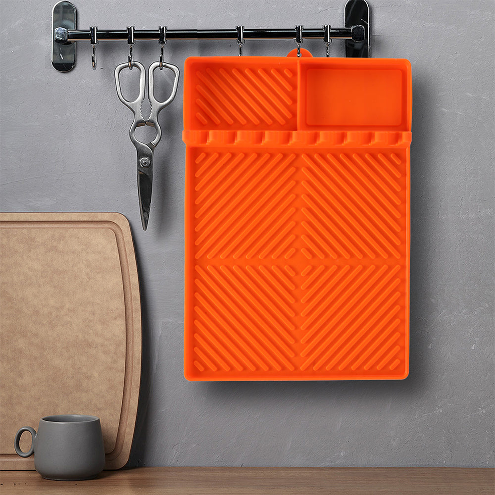 Silicone Griddle Mat Side Shelf Mat Grill Pad for Blackstone Barbecue Grill Accessories Tool Orange