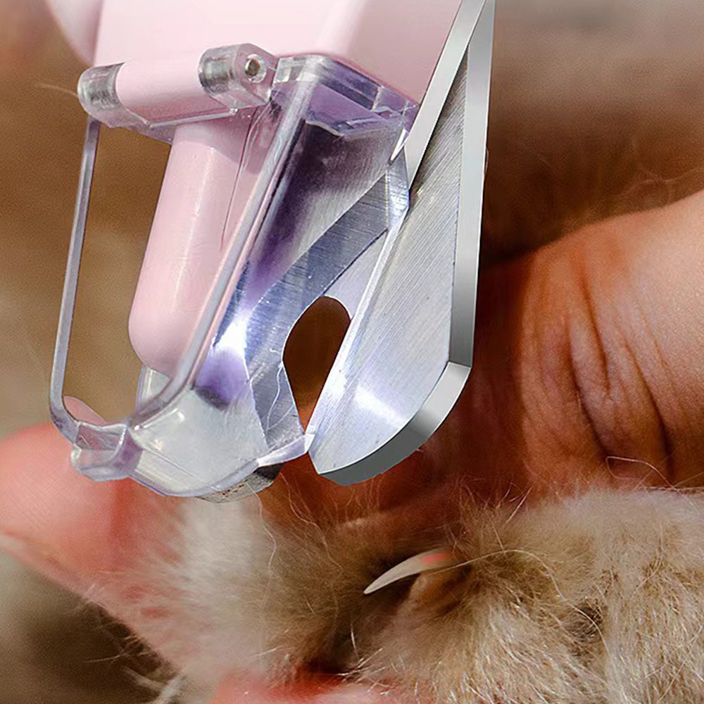 2-in-1 Pet Nail Grinder with LED Lights USB Rechargeable Dog Nail Clippers Cats Claw Trimmer Pink