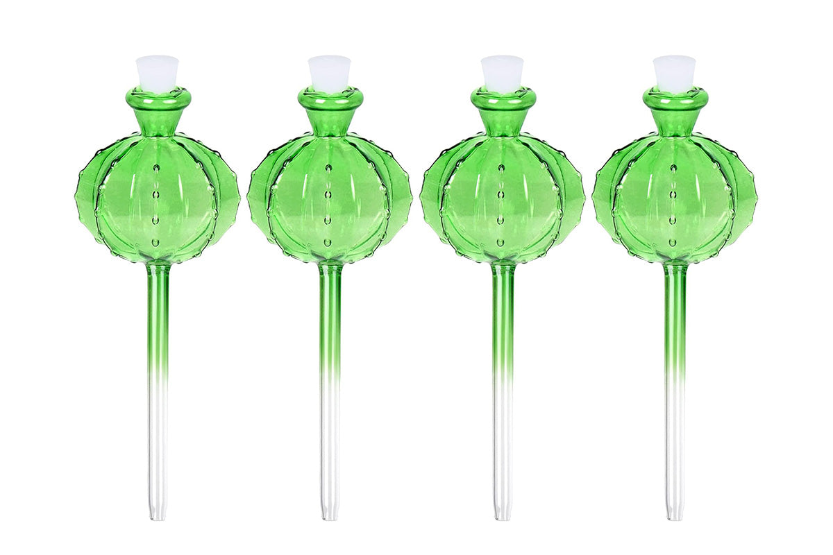 4Pcs Self Watering Globes Automatic Plant Watering Stakes for Indoor Outdoor Potted Plants-Green