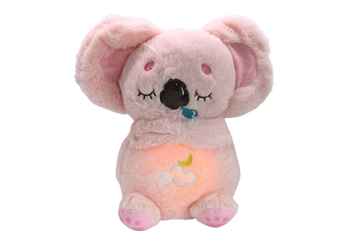 Kawaii Plush Doll Sleeping Companion Soothing Sound and Light Toy-Pink