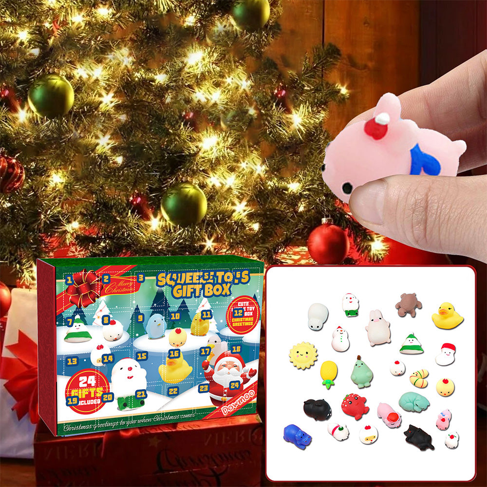 24 Days Mochi Animals Christmas Advent Calendar Squishy Toys Xmas Party Favor for Kids