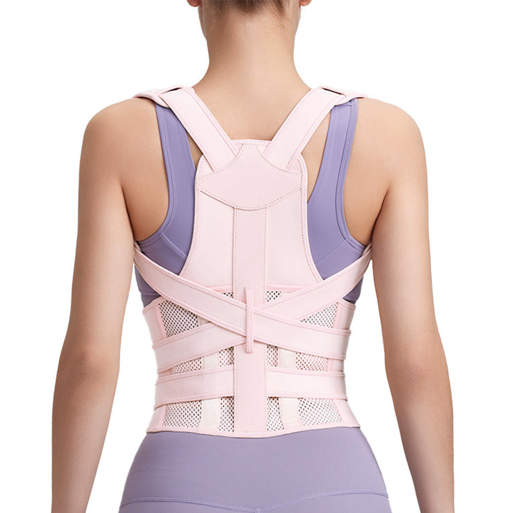 Posture Corrector  Adjustable Back Brace Support Strap Pink