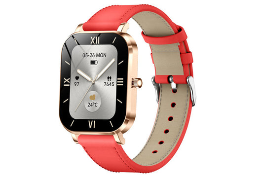 Smart Watch Bluetooth Call Make Calls Musics Fitness Tracker Heart Rate Sleep Monitor -Red