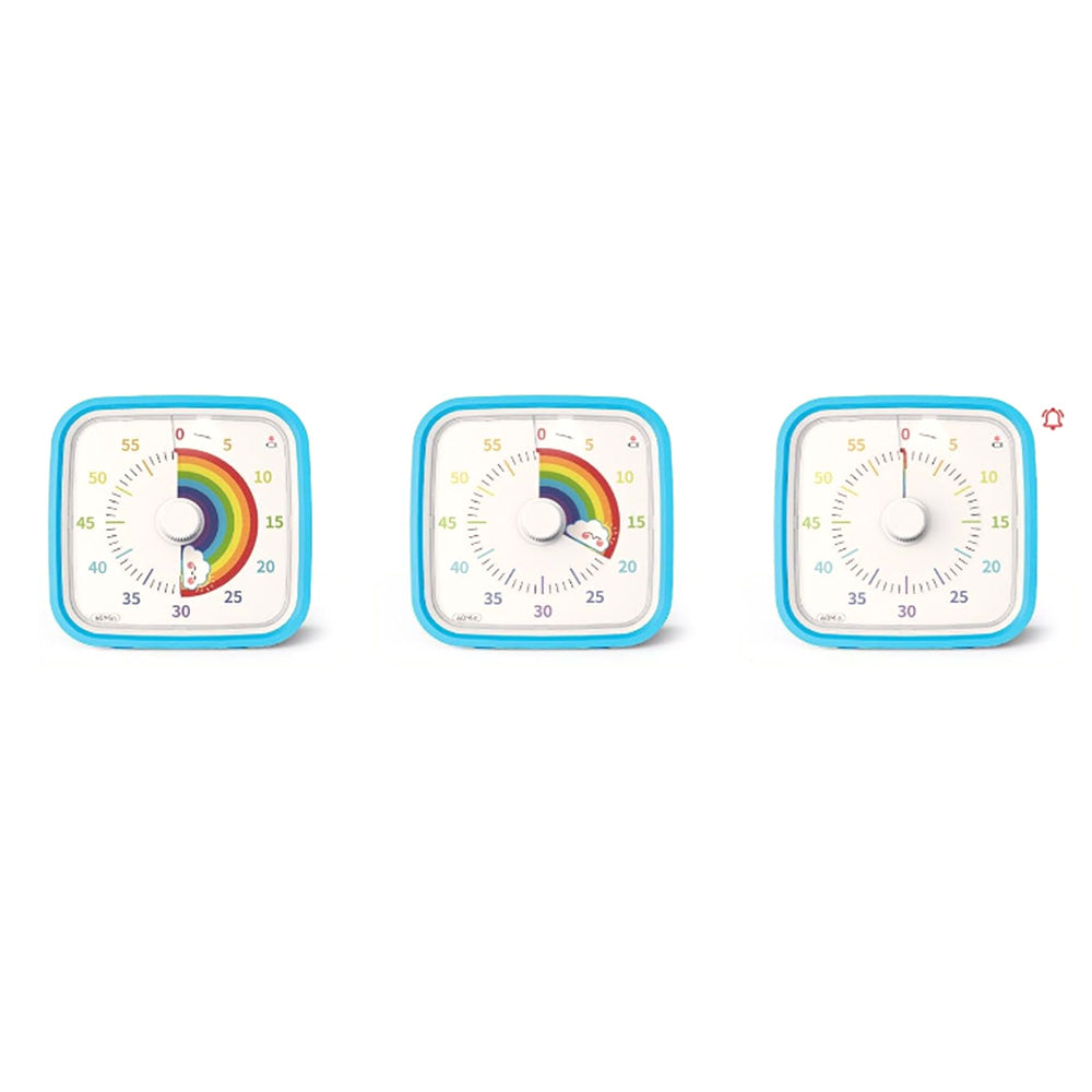 60-Minute Visual Countdown Timer Rainbow Disk Silent Time Management Tool Blue
