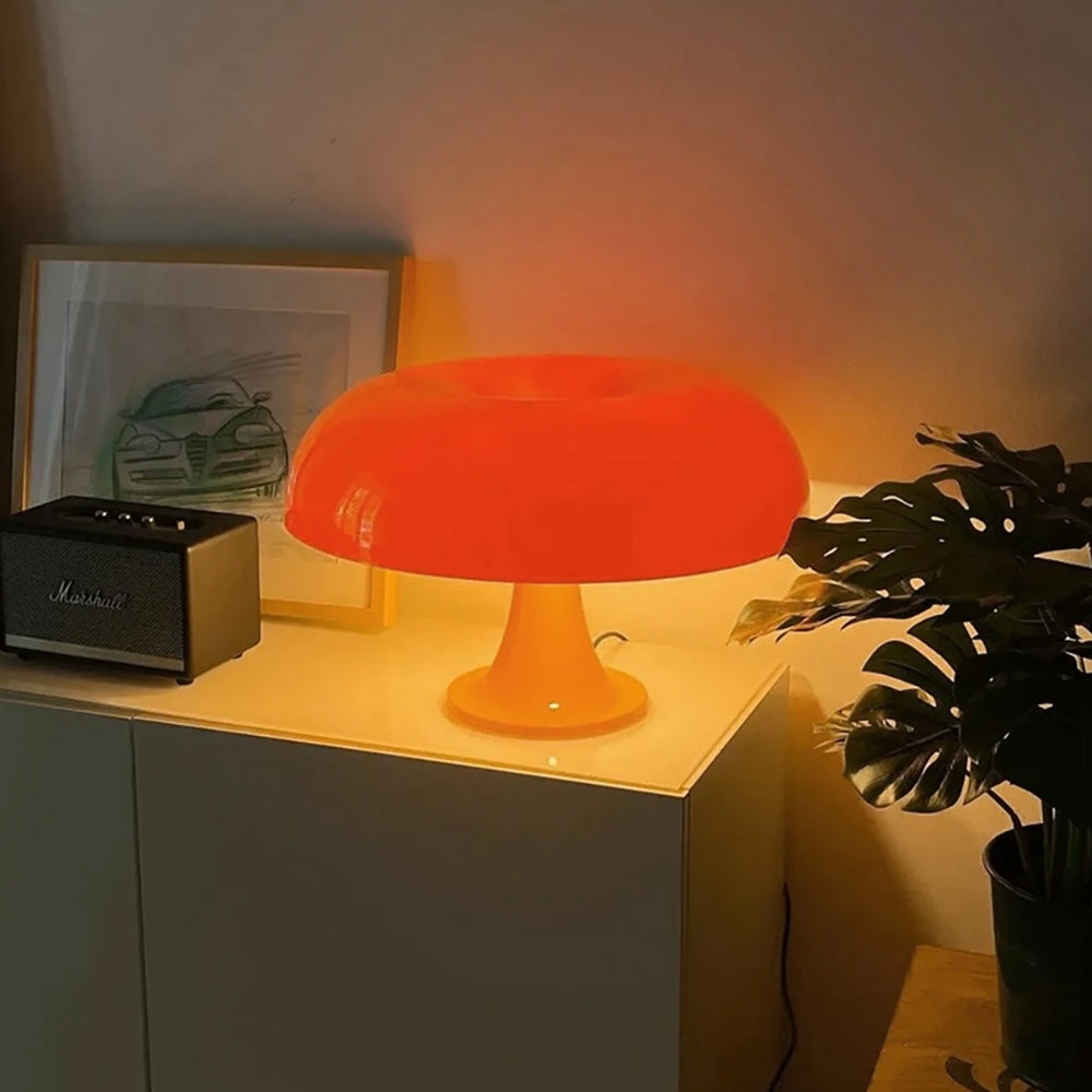 Retro LED Mushroom Table Lamp Dimmable Desk Lamp Hotel Bedroom Decoration Orange