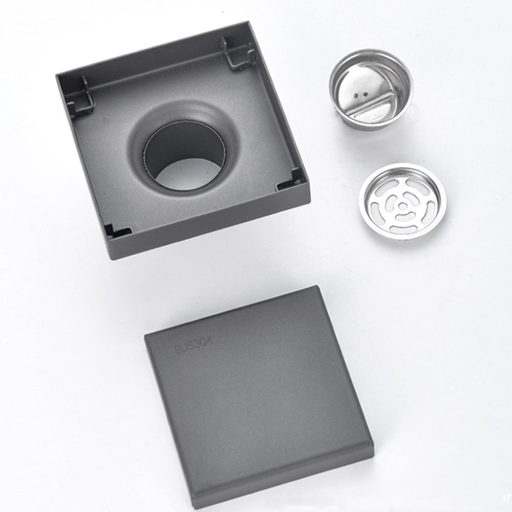 Square Shower Drain with Filter-Grey