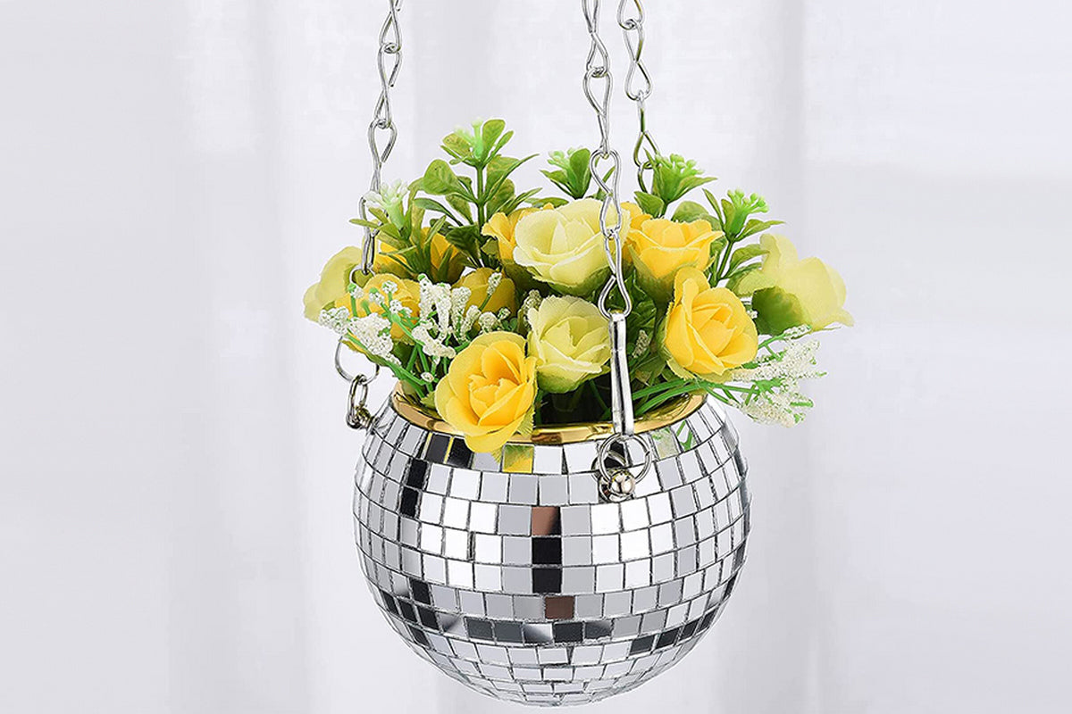 Disco Ball Hanging Planters for Indoor Outdoor Plants with Chain