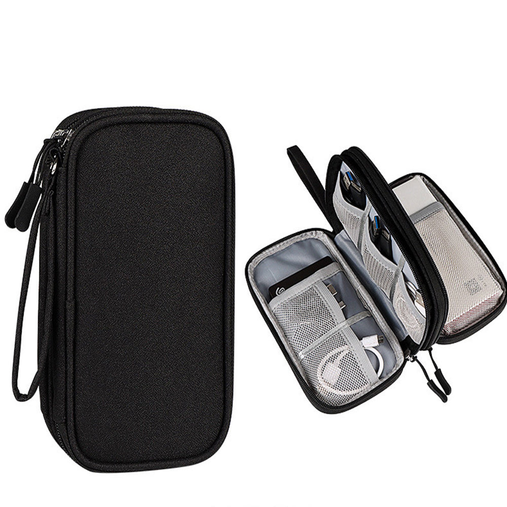 Electronics Accessories Organizer Universal Travel Digital Accessories Storage Bag -Black