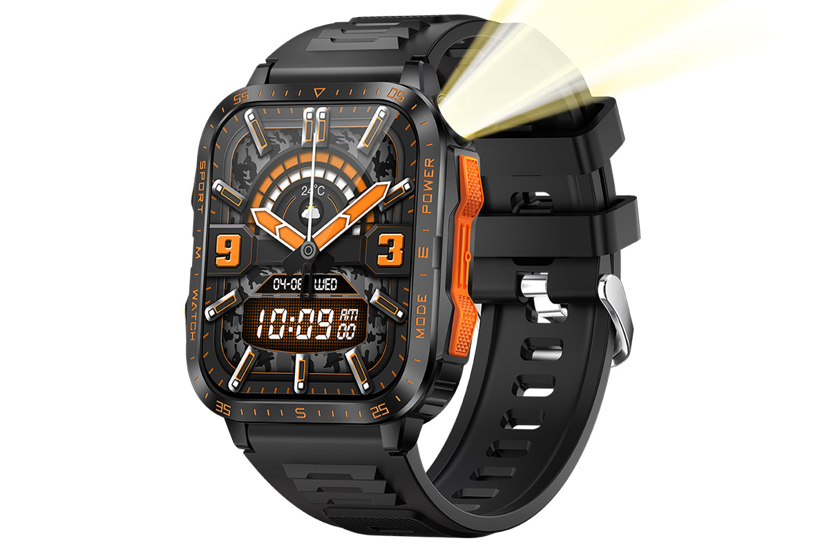 Smartwatches with 100 Sports Modes Voice Assistant Bluetooth Call Music for iPhone-Orange