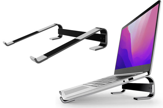 2Pcs Laptop Stand Foldable Portable Desktop Holder for 10-18 inch MacBook-Black