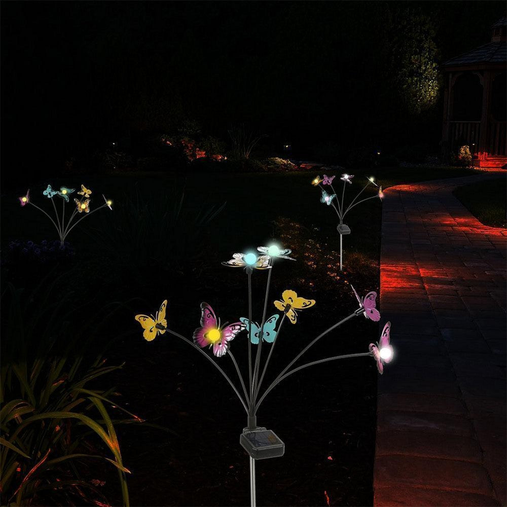 Solar Butterfly Decorative Lights Solar Powered Stake Lights -Multi Colour