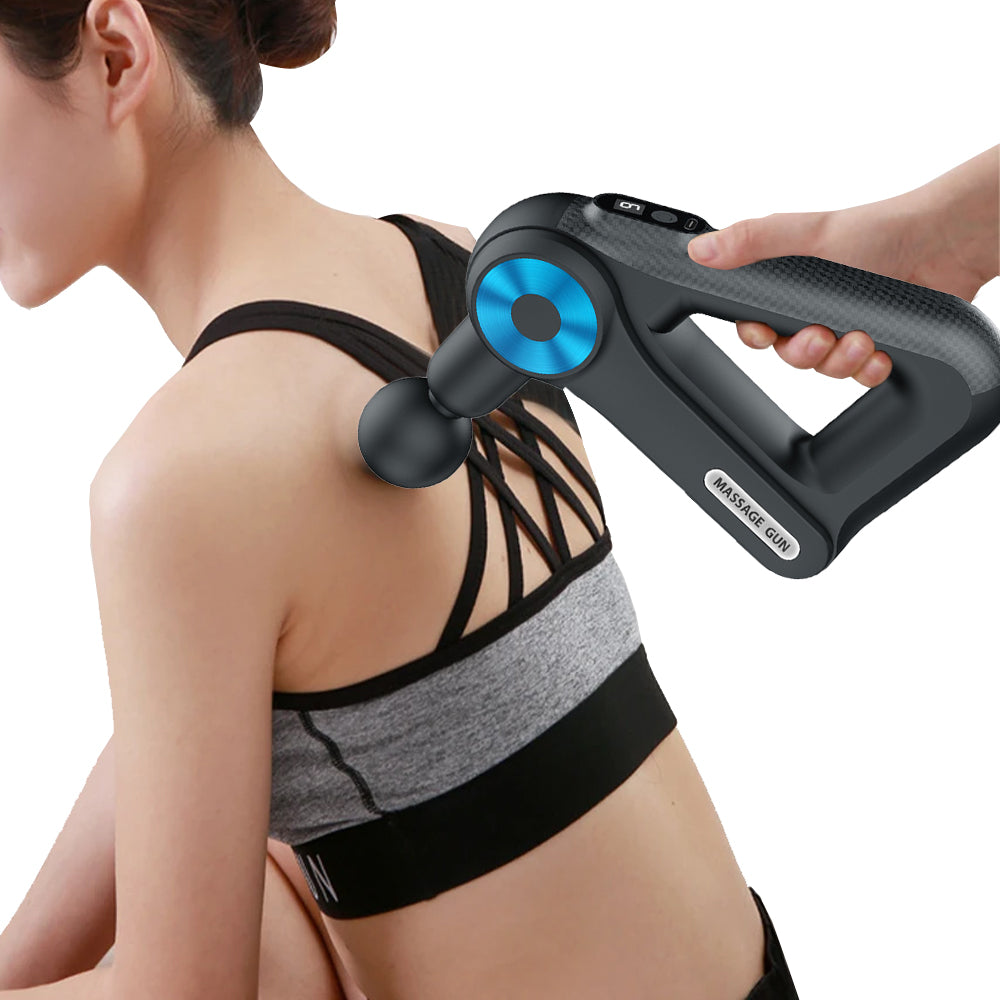 Handheld Muscle Massager with 9 Massage Heads Blue
