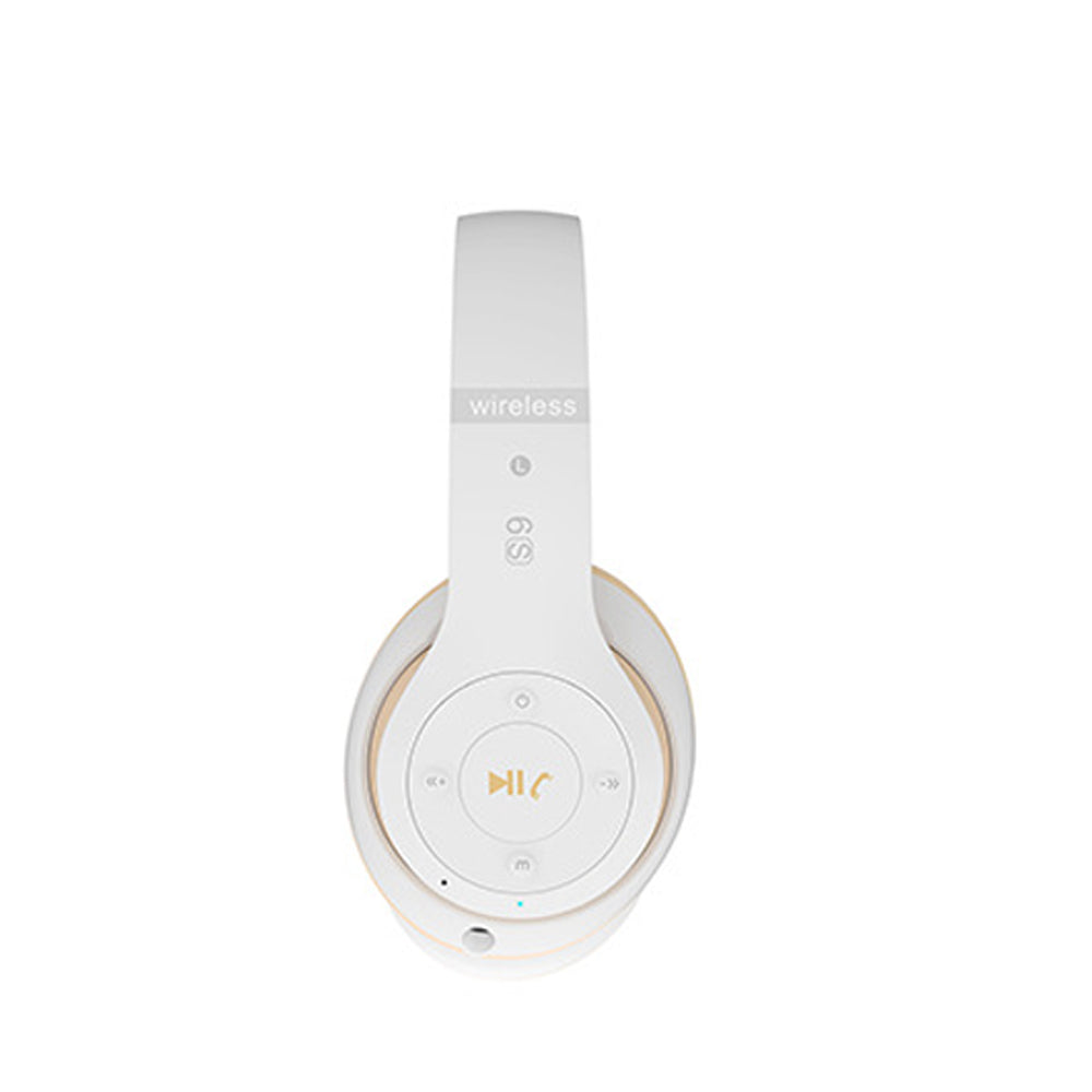 Wireless Bluetooth Headphones Foldable Over Ear Stereo Headsets with Built-in Mic White