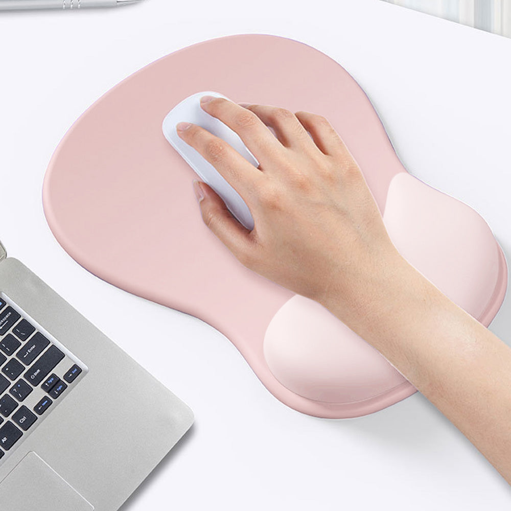 Gel Wrist Rest Mouse Pad Non-Slip Ergonomic Mouse Mat for Computer and Laptop Pink