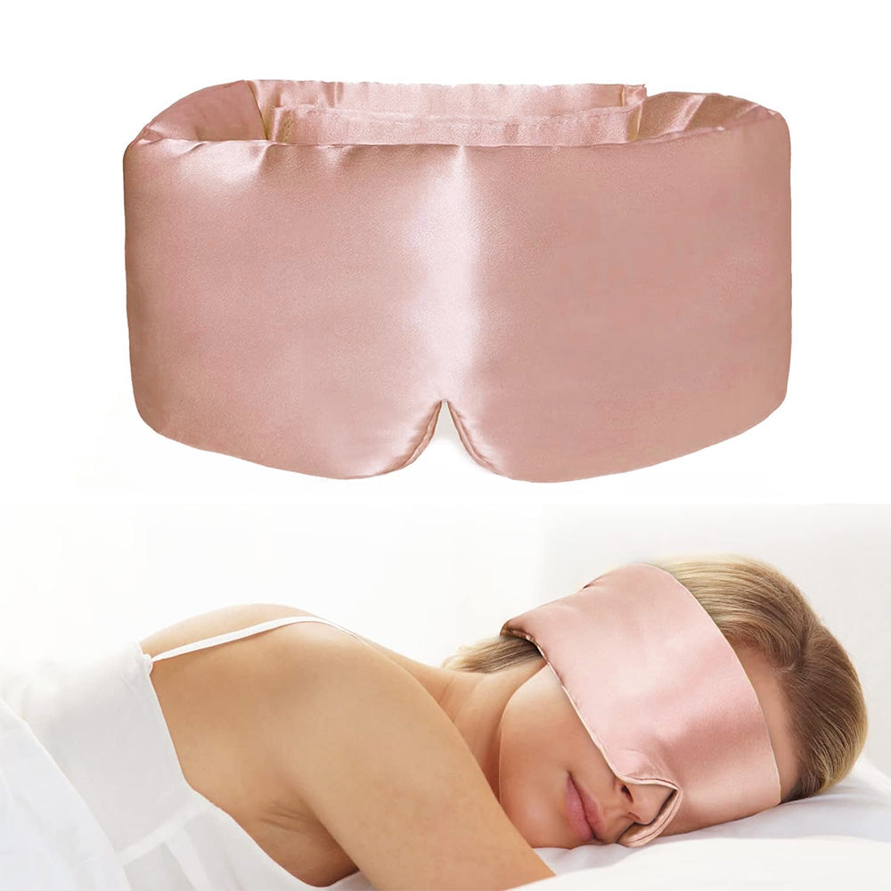 Silk Eye Mask for Sleeping Soft Pressureless Eye Cover Large Size Sleep Mask Pink