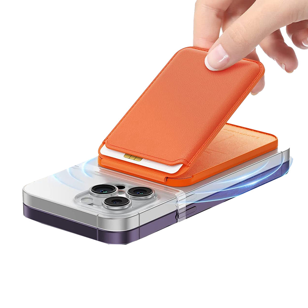 For iPhone Adjustable Magnetic Phone Stand PU Leather Wallet for iPhone 15/14/13 Series Brown