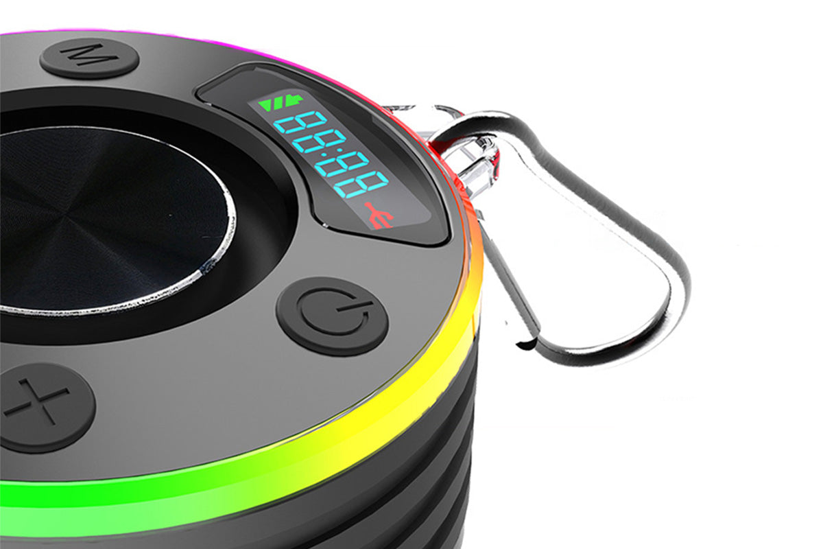 Bluetooth 5.3 Shower Speaker Water-resistant Wireless Speaker With Suction Cup Shower Radio For Outdoor-Black