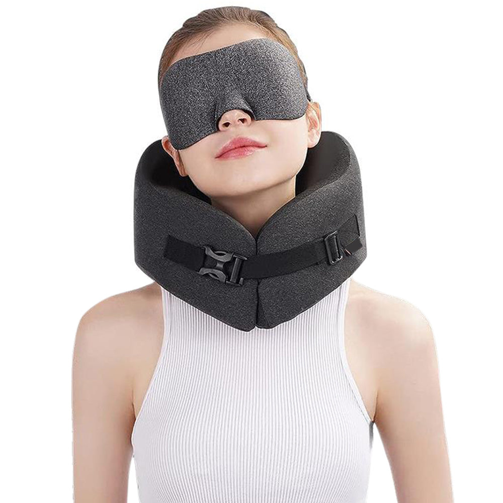 Travel Airplane Pillow Set Memory Foam Neck Pillow Eye Mask Earmuffs Travel Essentials Accessories