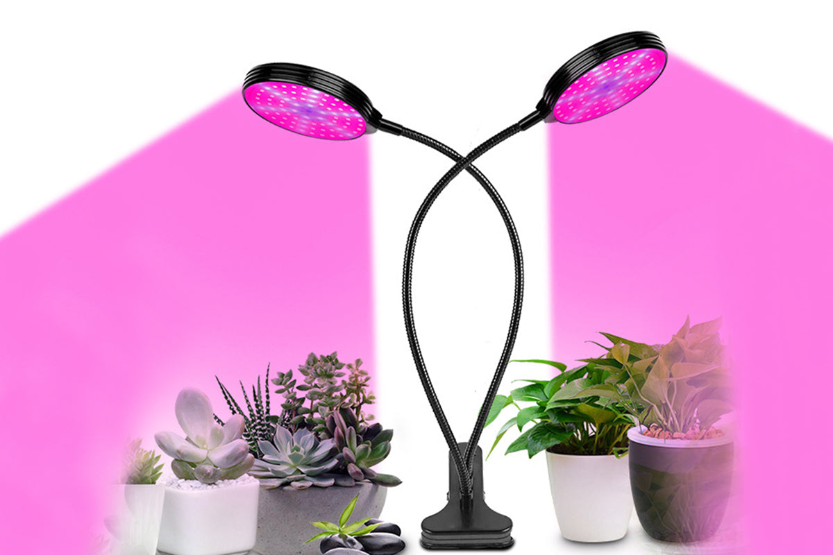 Indoor Plants LED Grow Lights Suitable Greenhouse Flowers Veg Succulents Potted Growth-Dual Heads