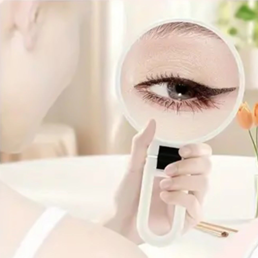 Foldable Double-sided Makeup Mirror 1X 30X Magnifying Mirror with Adjustable Stand White