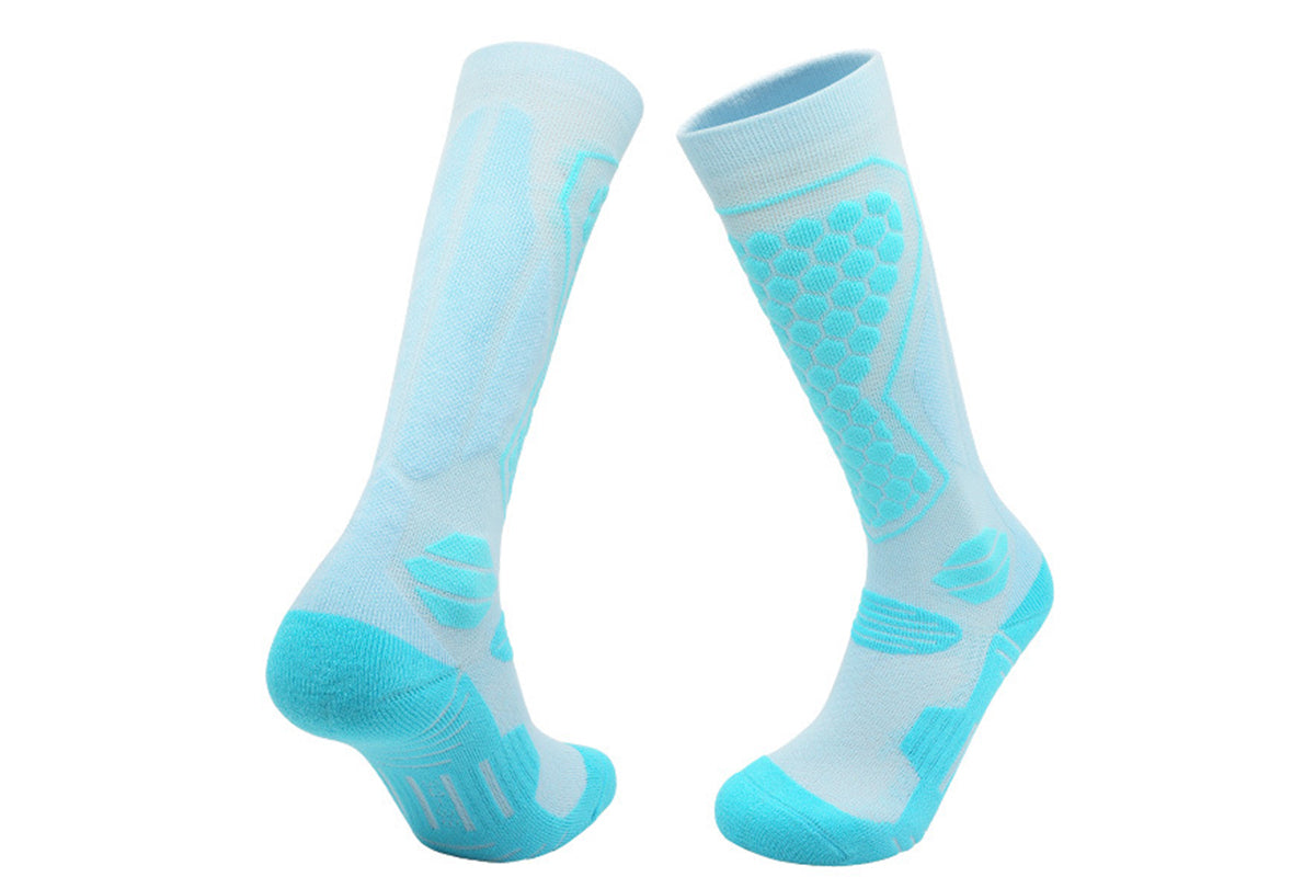 Ski Thermal Socks Thermal Knee High Socks for Snowboarding Winter Warmth Socks -Purple and Blue and Pink