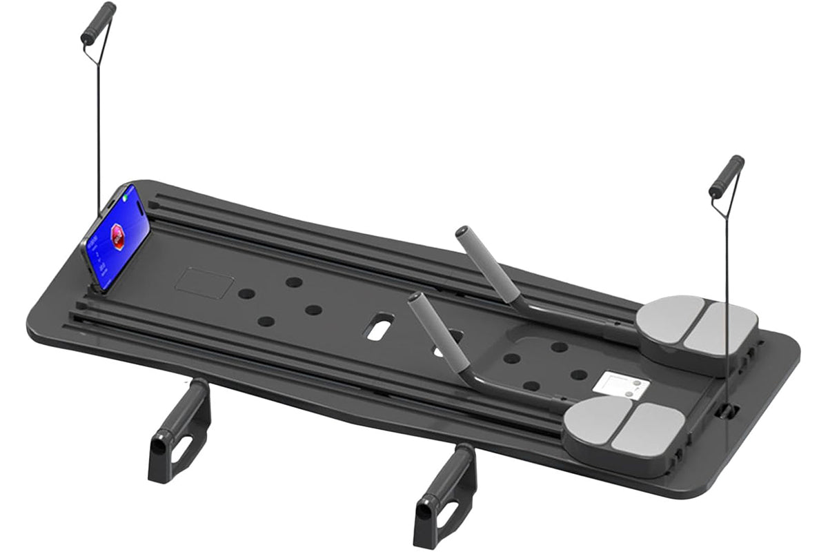 Pilates Machine Foldable 5-in-1 Portable Pilates Board with Elbow Support Home Gym Equipment for Weight Loss Training -Black