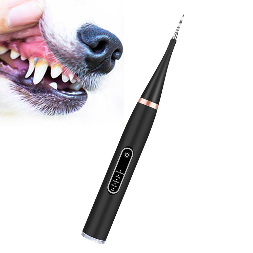 5-Mode Dog Teeth Cleaning Kit Ultrasonic Plaque and Tartar Remover with Light Pet Teeth Cleaner Black