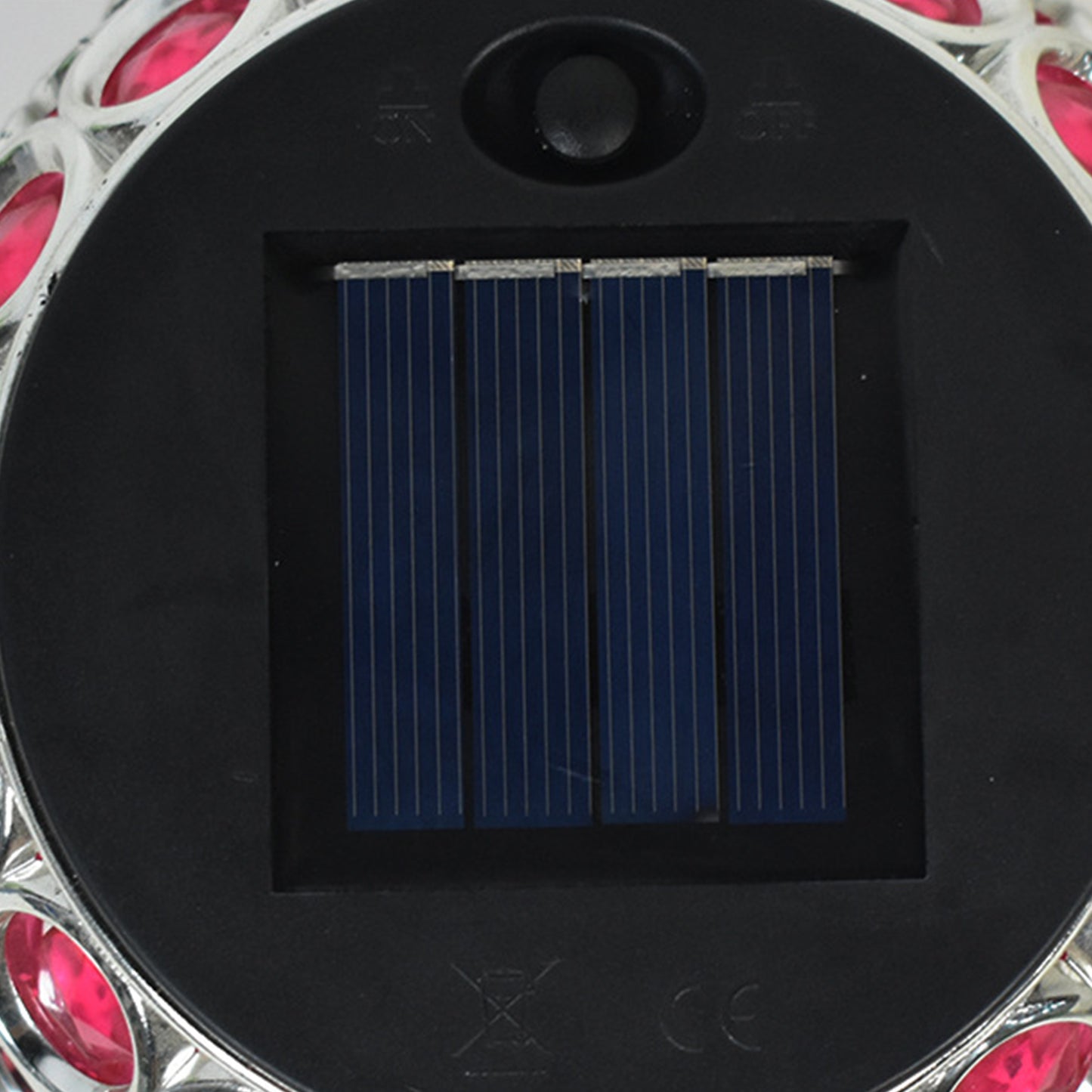 Solar Lamp Retro Hollow Lantern Mosaic Ball Lamp -Red