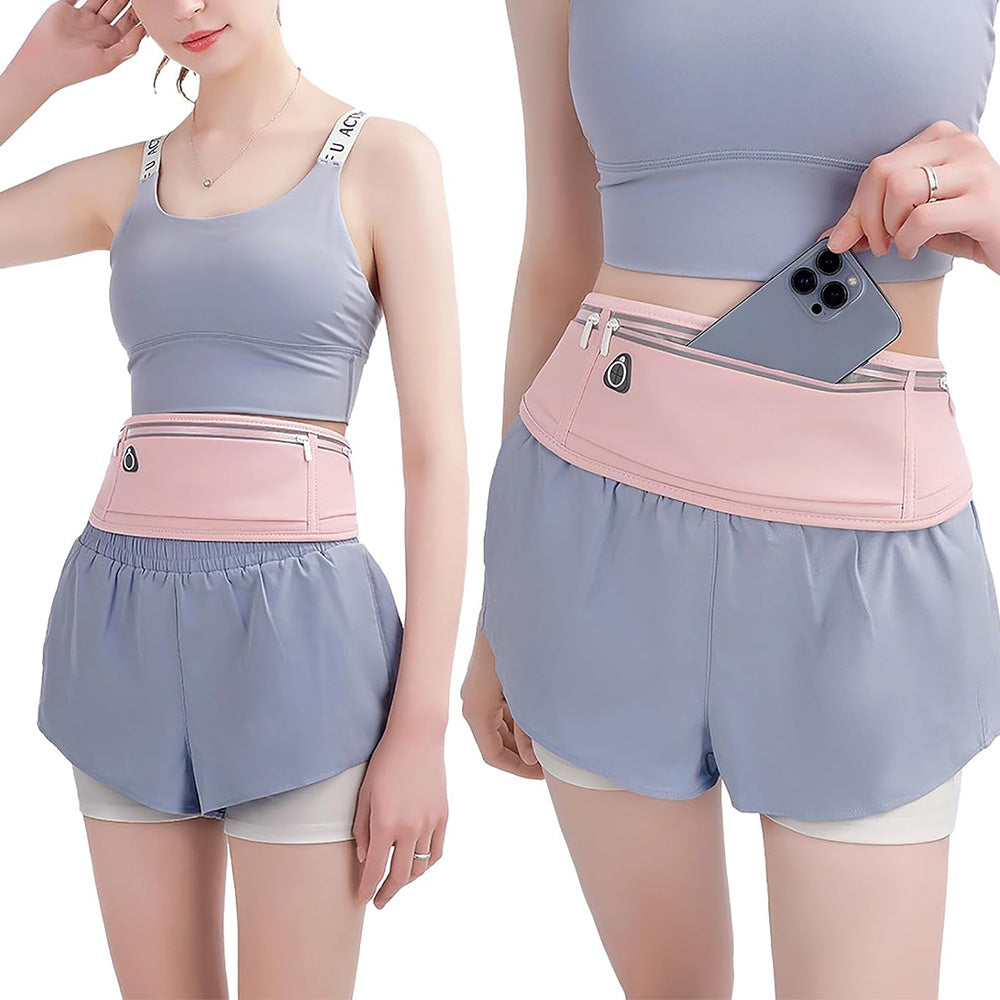 Running Belt Waist Pack Ultra Light Water Resistant Fitness Belt Waist Bag Pink
