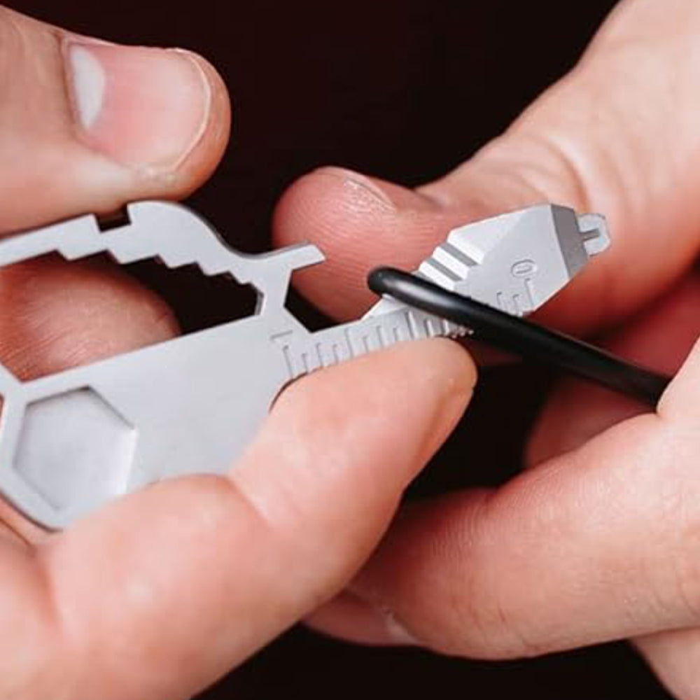 4-in-1 Multifunction Key Shaped Multitool  Pocket Multi-Tool Silver