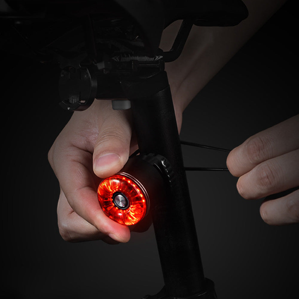 5-Mode Smart Tail Light Sensing Rear Brake Light for Night Riding Rechargeable Auto On/Off Bicycle Light