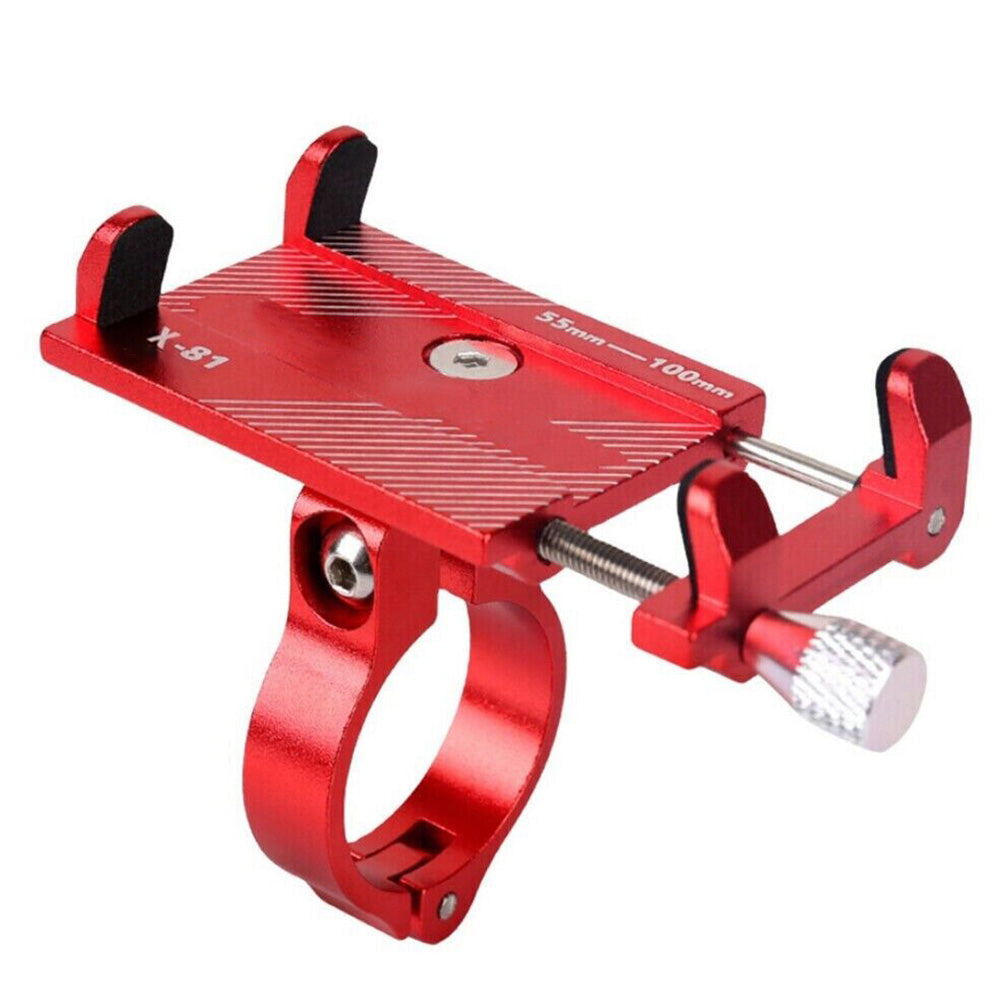 Mobile Phone Holder for Bike Handlebar Aluminium Alloy Phone Mount for Bicycle Motorcycle Red