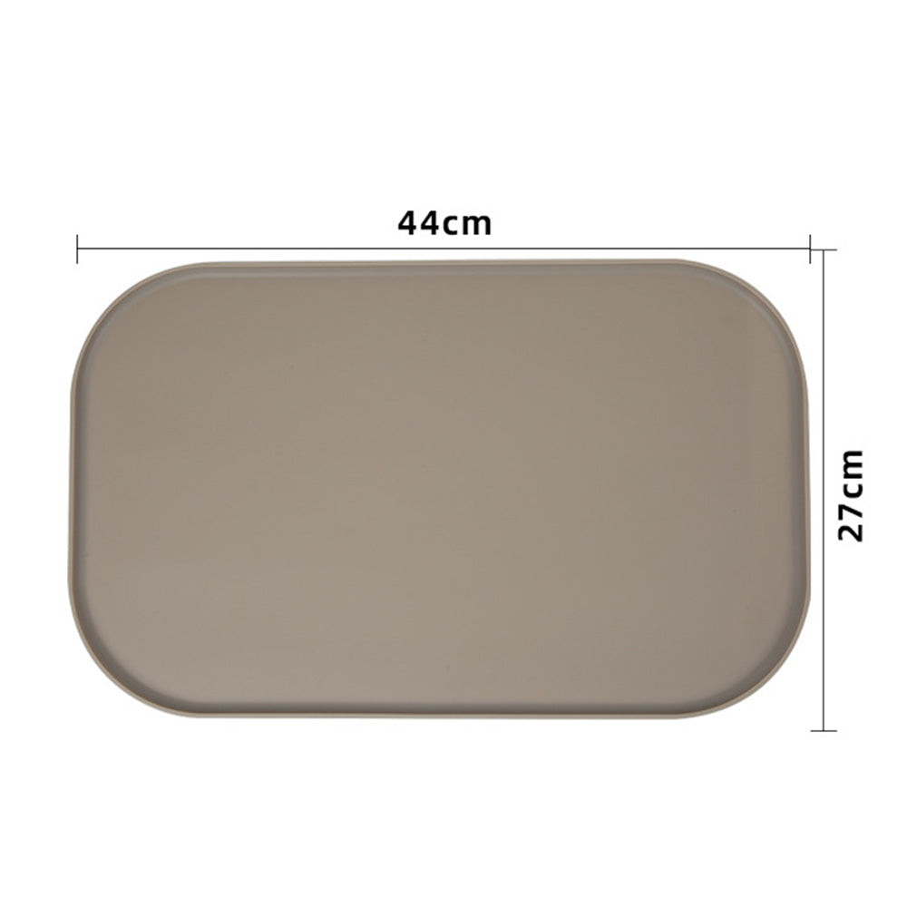Silicone Pet Feeding Mat Raised Edge Anti-Spill Washable Non-Slip Placemat-Beige