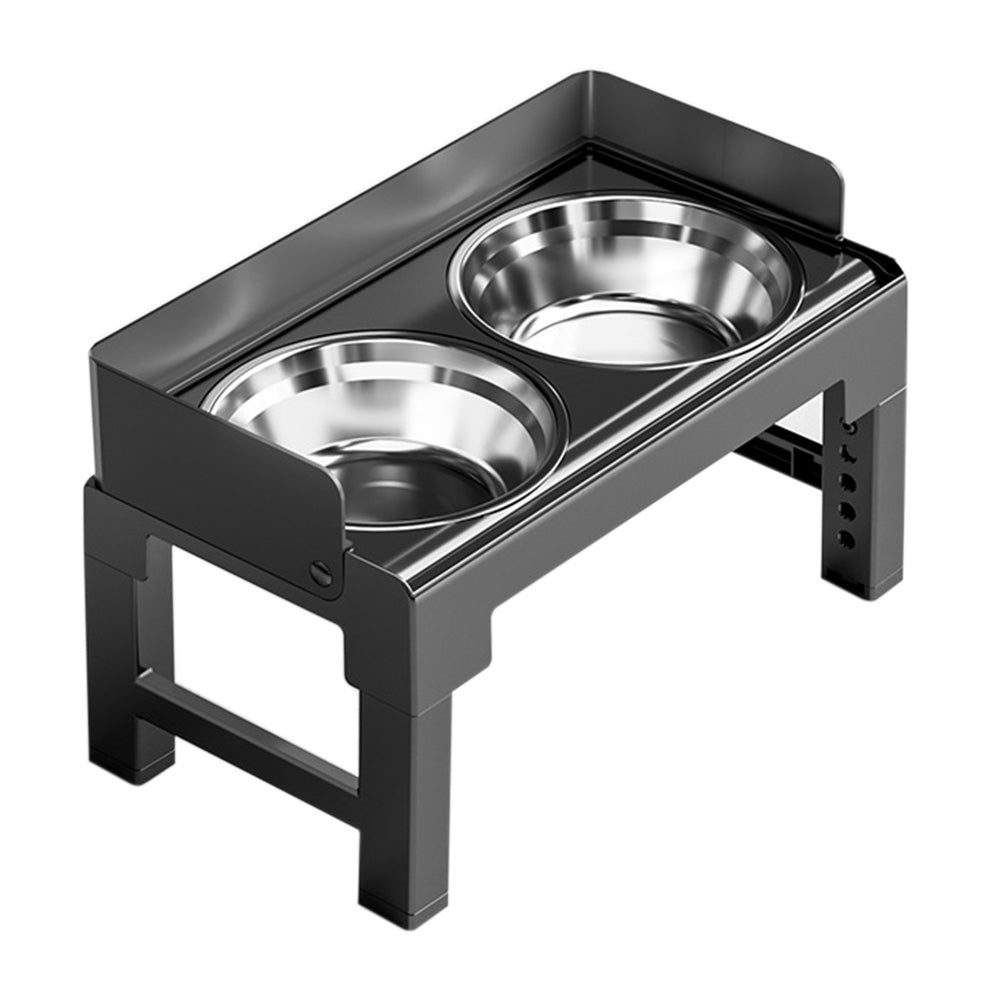 5-Level Height Adjustable Raised Bowl for Pet Dogs Elevated Dog Bowls Black
