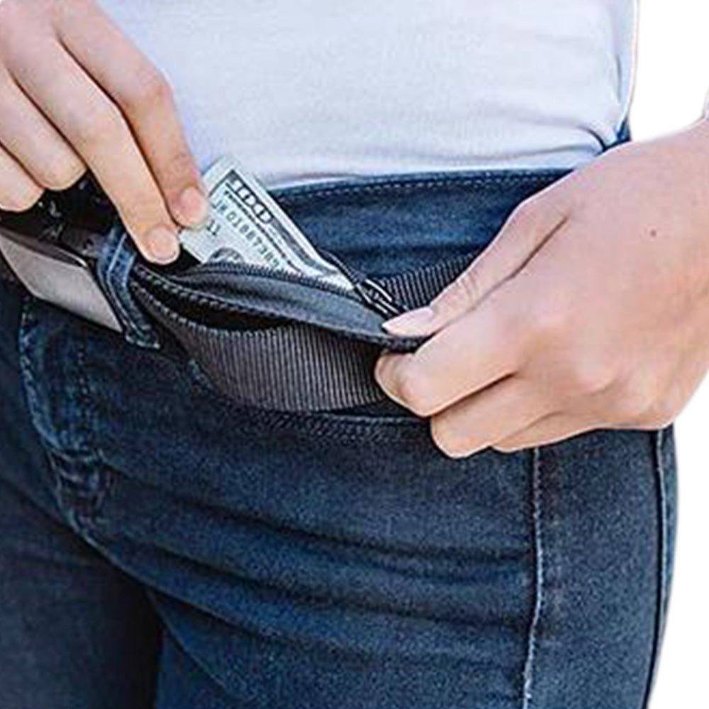 Security Money Belt Security Waist Wallet Travel Hidden Money Pouch Black