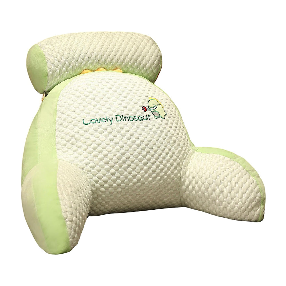 Back Rest Reading Pillow Neck Lumbar Support Pillow Chair Cushion Green Dinosaur