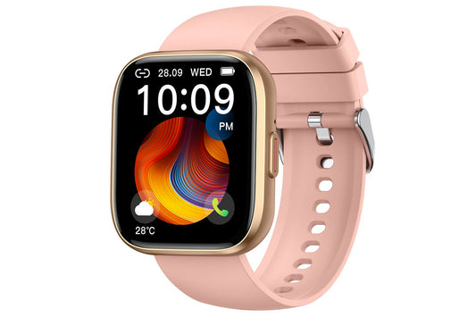 Smart Watch 1.85-Inch Fitness Watch with Heart rate Warning Sleep Monitor Blood Oxygen Calories Physiological Activity Tracker-Pink