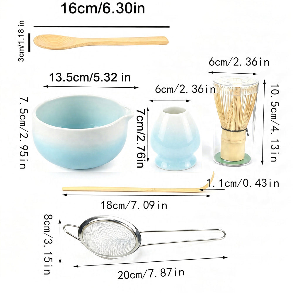 6Piece Matcha Whisk Set-Blue