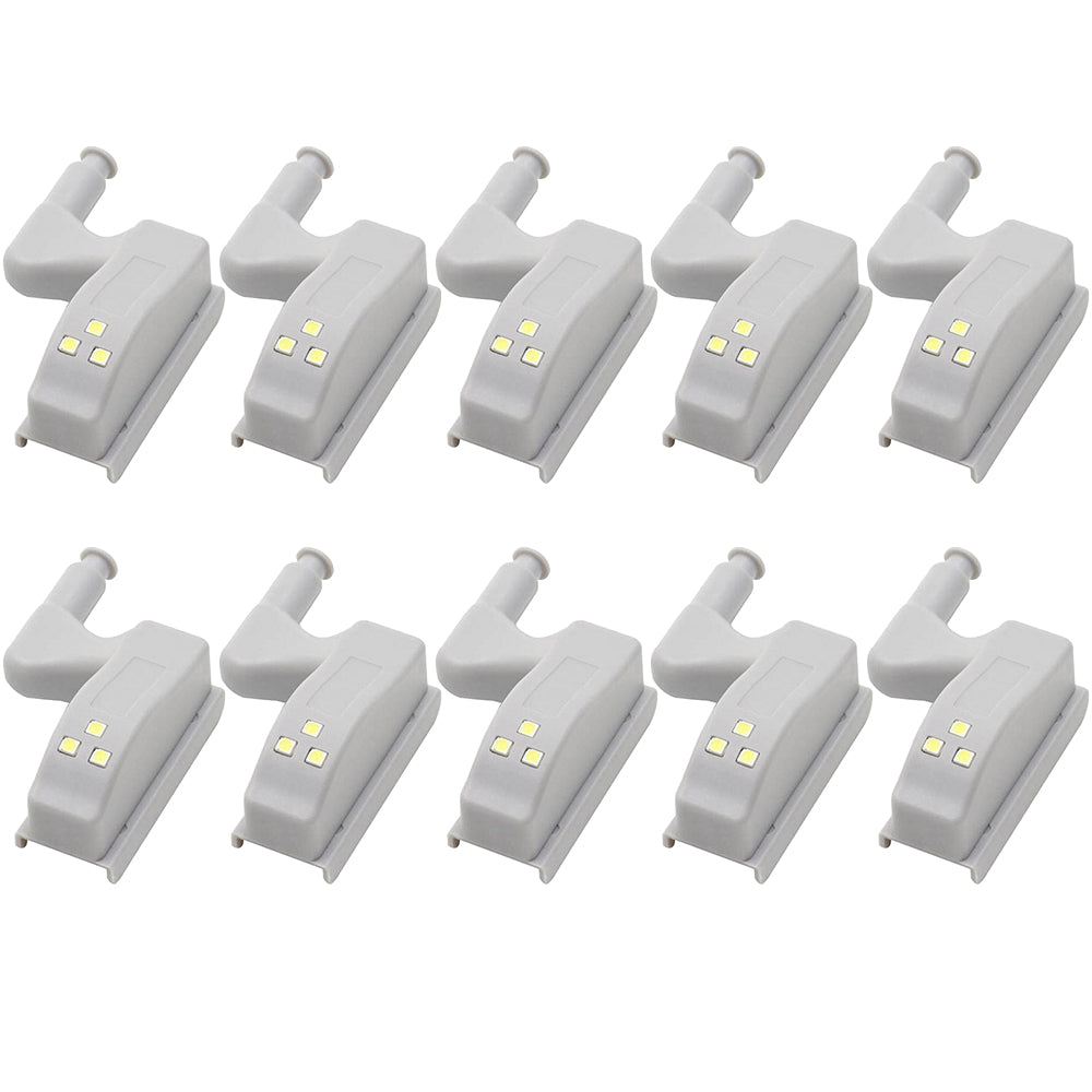 10 Pcs LED Hinge Sensor Light White