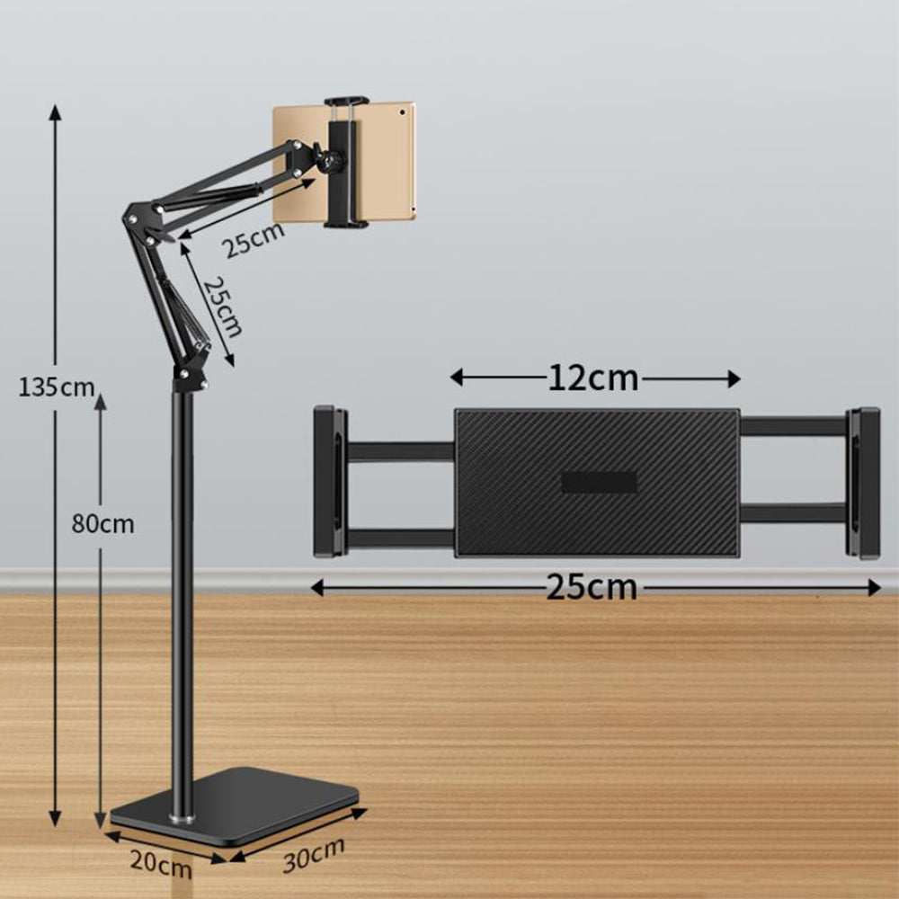 Adjustable Floor Stand Holder Overhead Bed Phone Stand Compatible with Tablet iPad