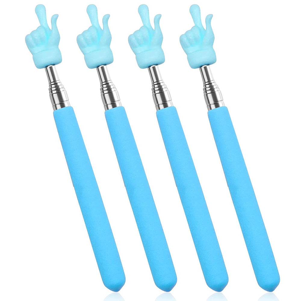 4Pcs Telescopic Teachers Pointer Extendable Hand Pointer Finger Pointer Stick Blue