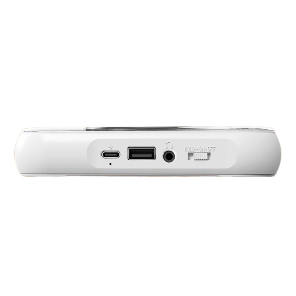 Portable Bluetooth CD Player Supports USB /Wired Playback Rechargeable Walkman White