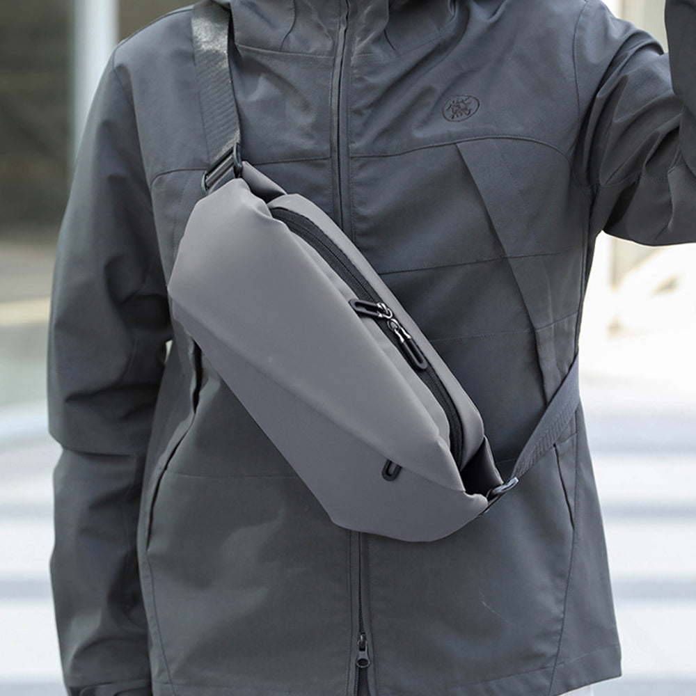 Travel Sling Bag Stylish Crossbody Bag Water-resistant Shoulder Bag for Sport Work Hiking Gray