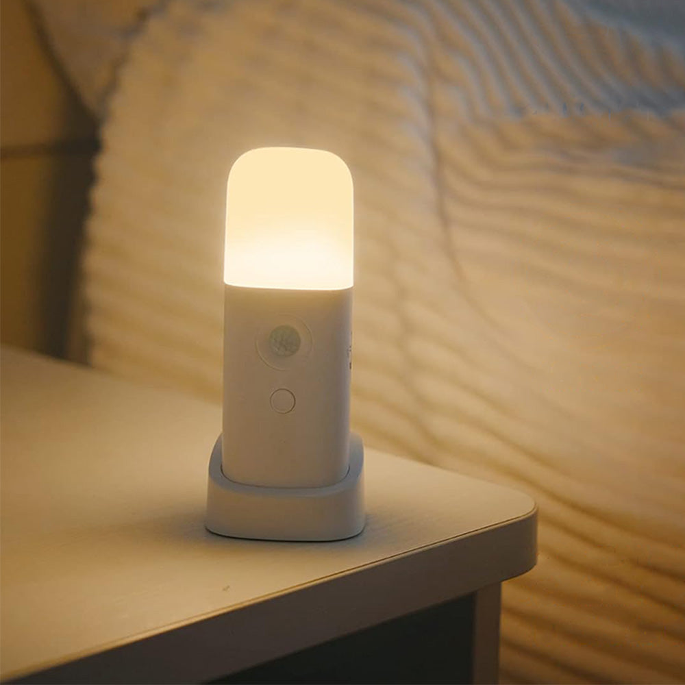 Dimmable Motion Sensor Night Light Rechargeable Nightlight with 5 Brightness Levels Yellow