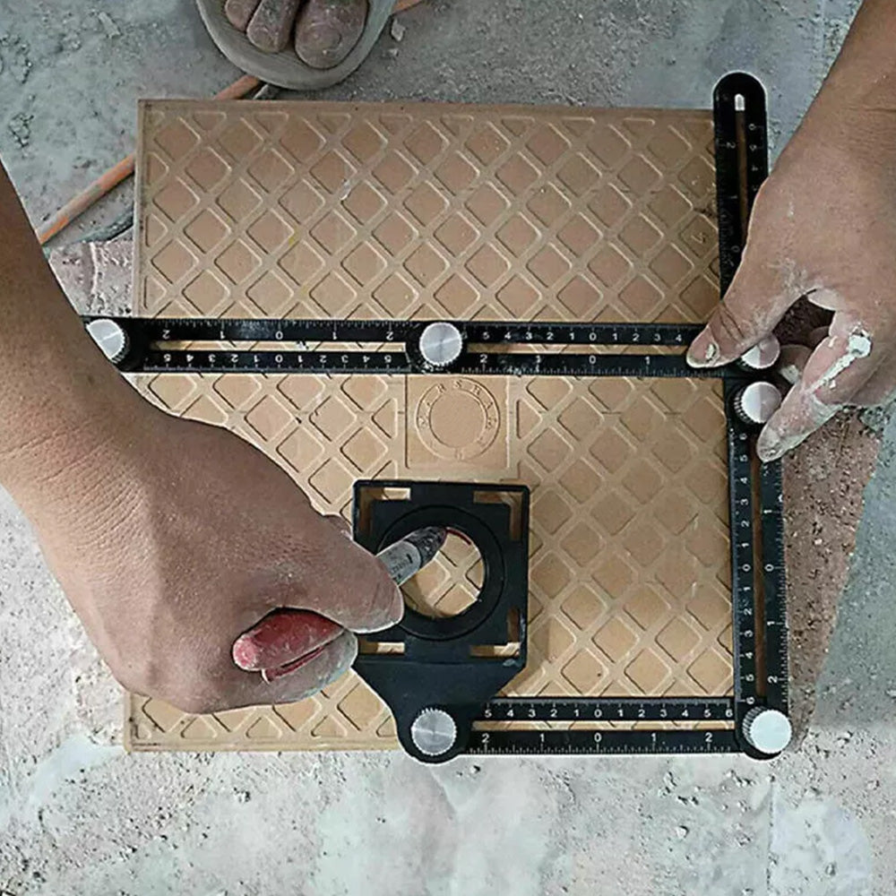 6-Sided Angle Measuring Ruler Multi Angle Measuring Template Tool Universal Tile Opening Hole Locator