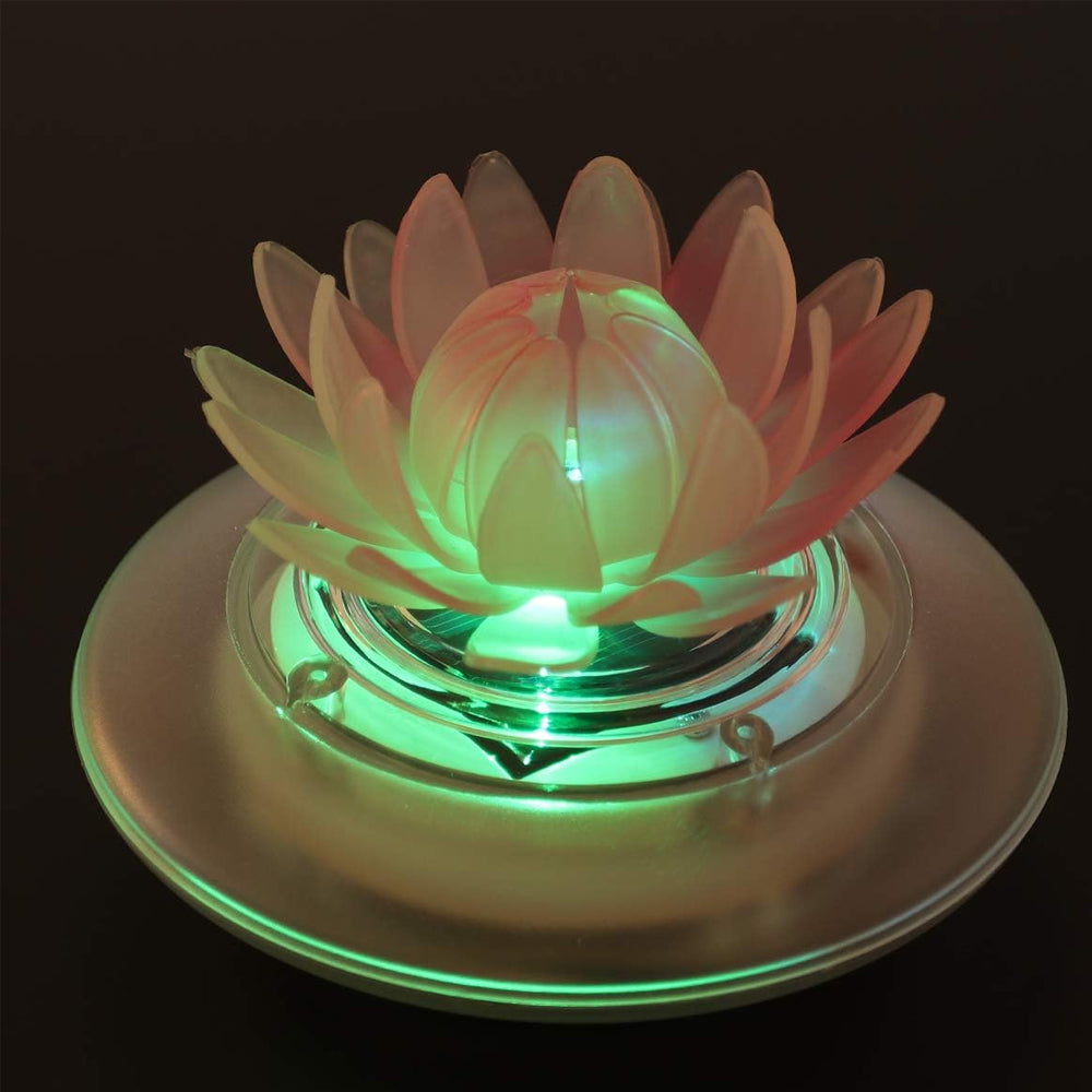 Solar Powered Floating Pool Lights RGB Color Changing Water Resistant LED Floating Pond Light Decoration Lotus Style