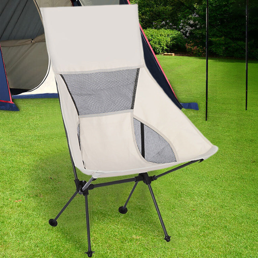 Portable Folding Camp Chairs for Garden Outdoor Hiking Travel Picnic Fishing Beach Beige