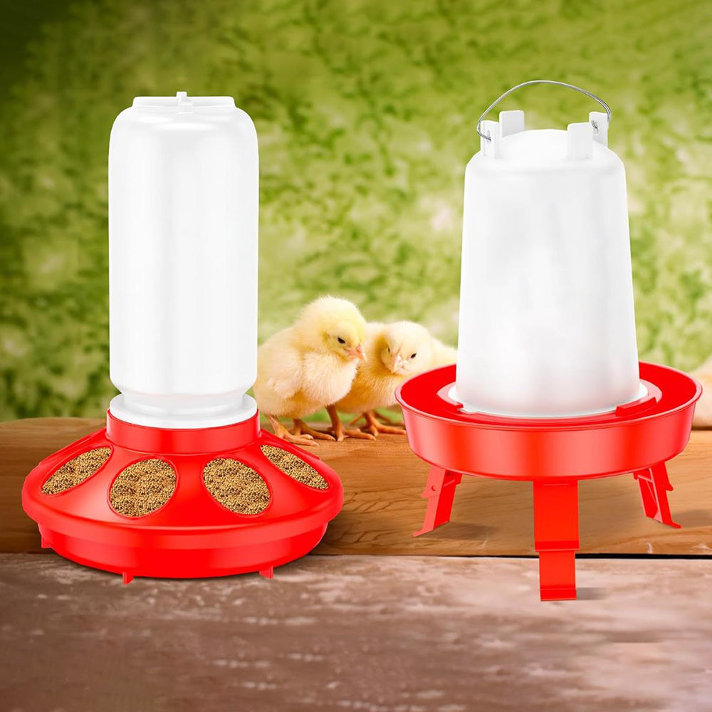 1L Chick Food Feeder and 1.5L Chicken Water Feeder Kit for Chick Aviaries